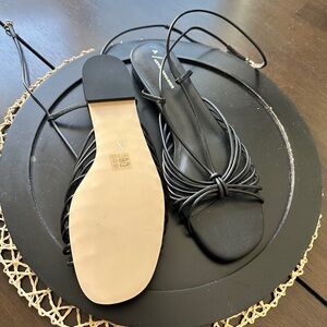 Anthropologie Black Strappy Sandals